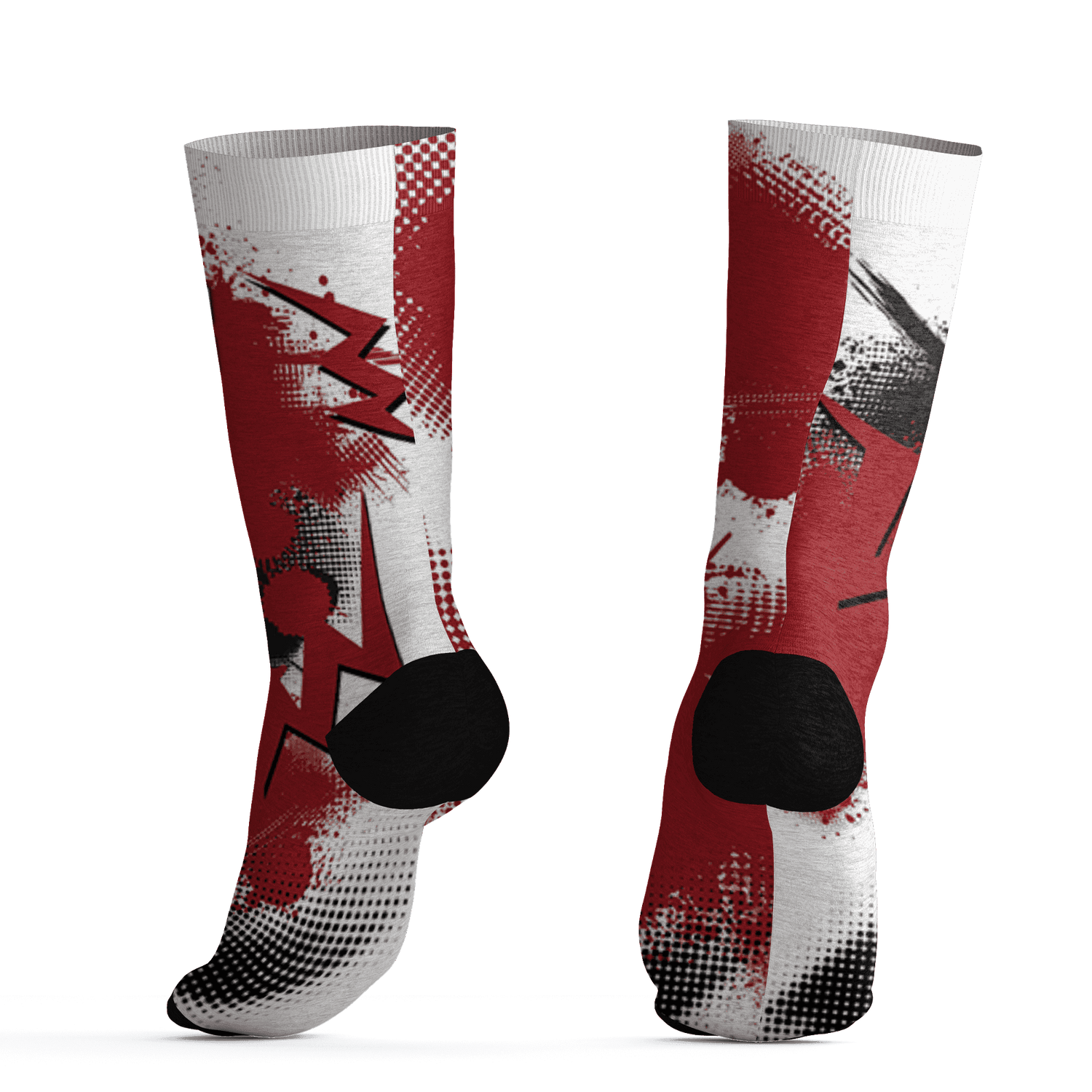 Retro Red Taxi 12s Socks Match Graffiti Wallpapers 23 3D All-Over Print - NastyJamz
