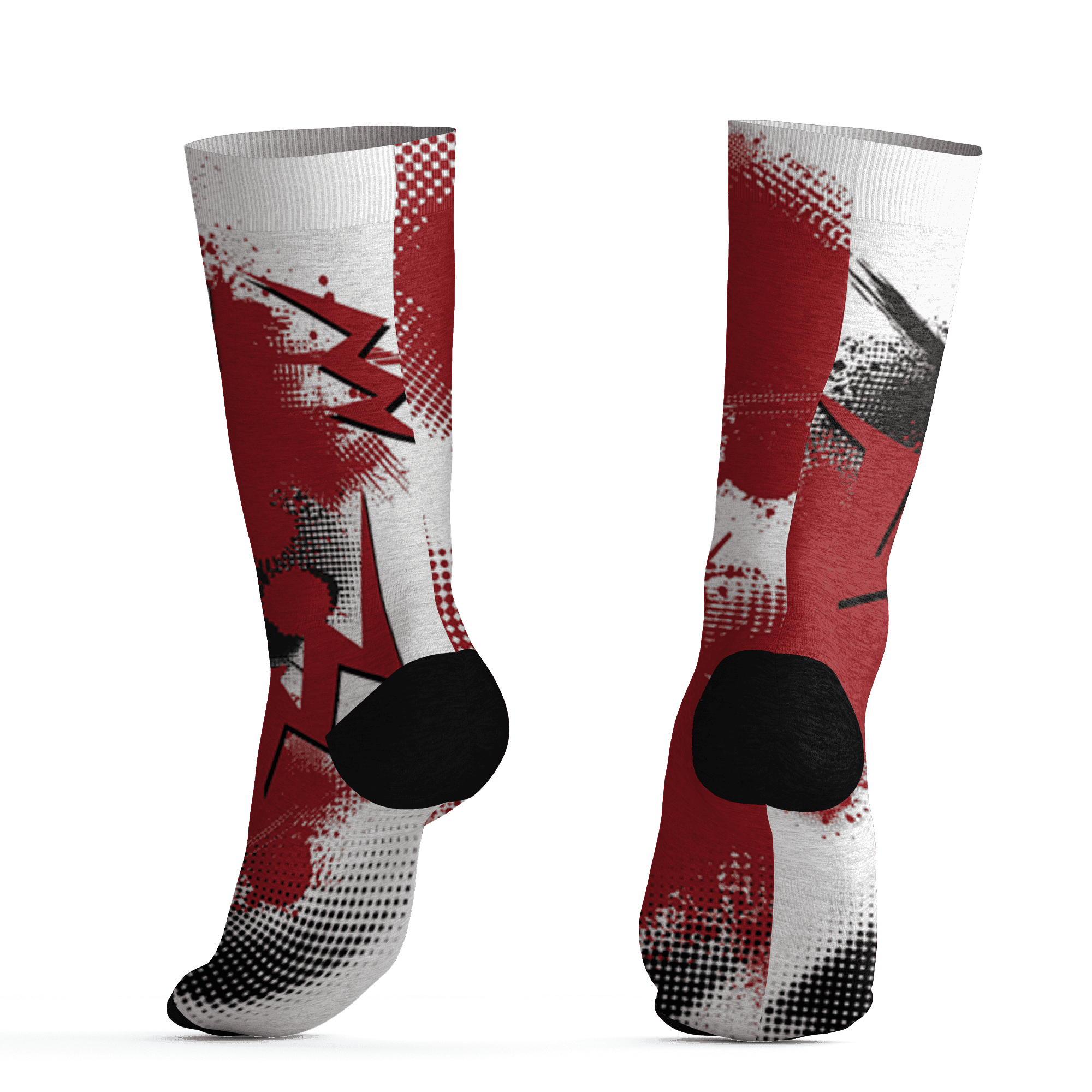 Retro Red Taxi 12s Socks Match Graffiti Wallpapers 23 3D All-Over Print - NastyJamz