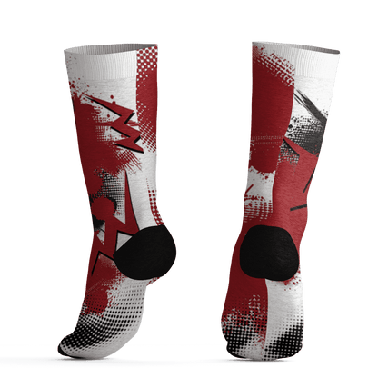 Retro Red Taxi 12s Socks Match Graffiti Wallpapers 23 3D All-Over Print - NastyJamz