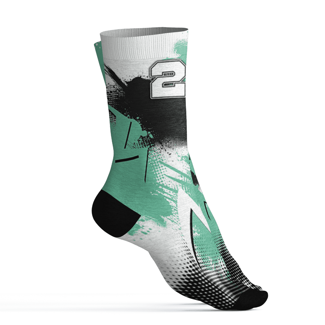 High OG Green Glow 1s Socks Match Graffiti Wallpapers 23 3D All-Over Print - NastyJamz