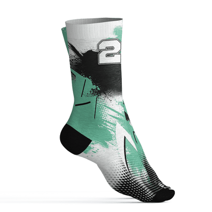 High OG Green Glow 1s Socks Match Graffiti Wallpapers 23 3D All-Over Print - NastyJamz