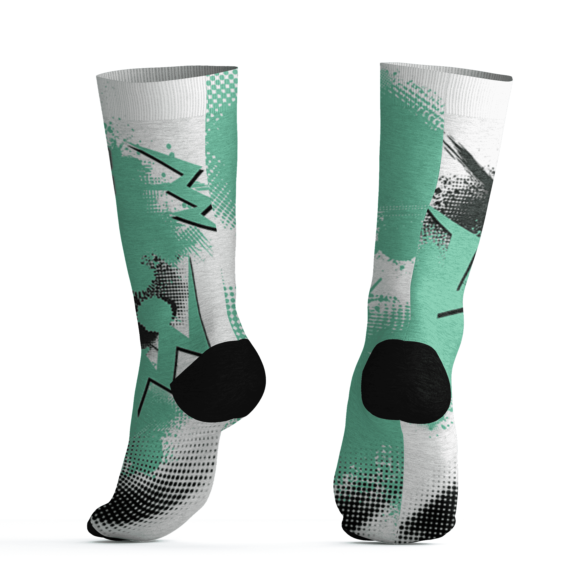 High OG Green Glow 1s Socks Match Graffiti Wallpapers 23 3D All-Over Print - NastyJamz