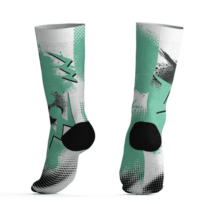 High OG Green Glow 1s Socks Match Graffiti Wallpapers 23 3D All-Over Print - NastyJamz