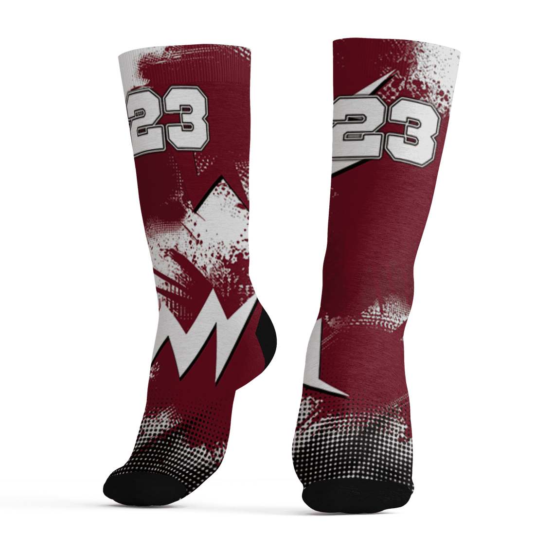 High White Team Red 1s Socks Match Graffiti Wallpapers 23 3D All-Over Print - NastyJamz