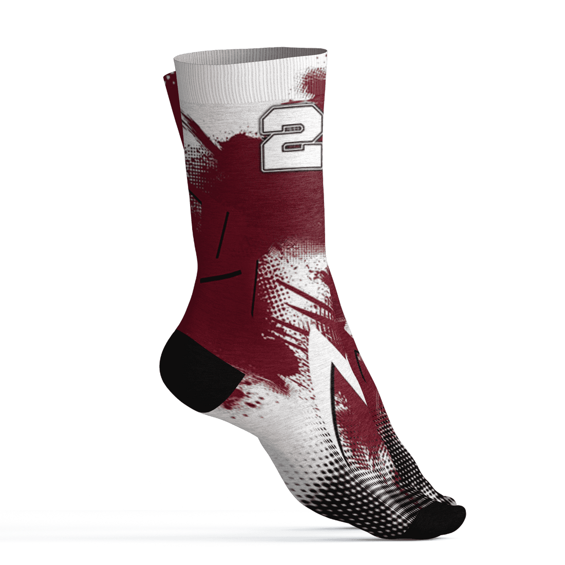 High White Team Red 1s Socks Match Graffiti Wallpapers 23 3D All-Over Print - NastyJamz