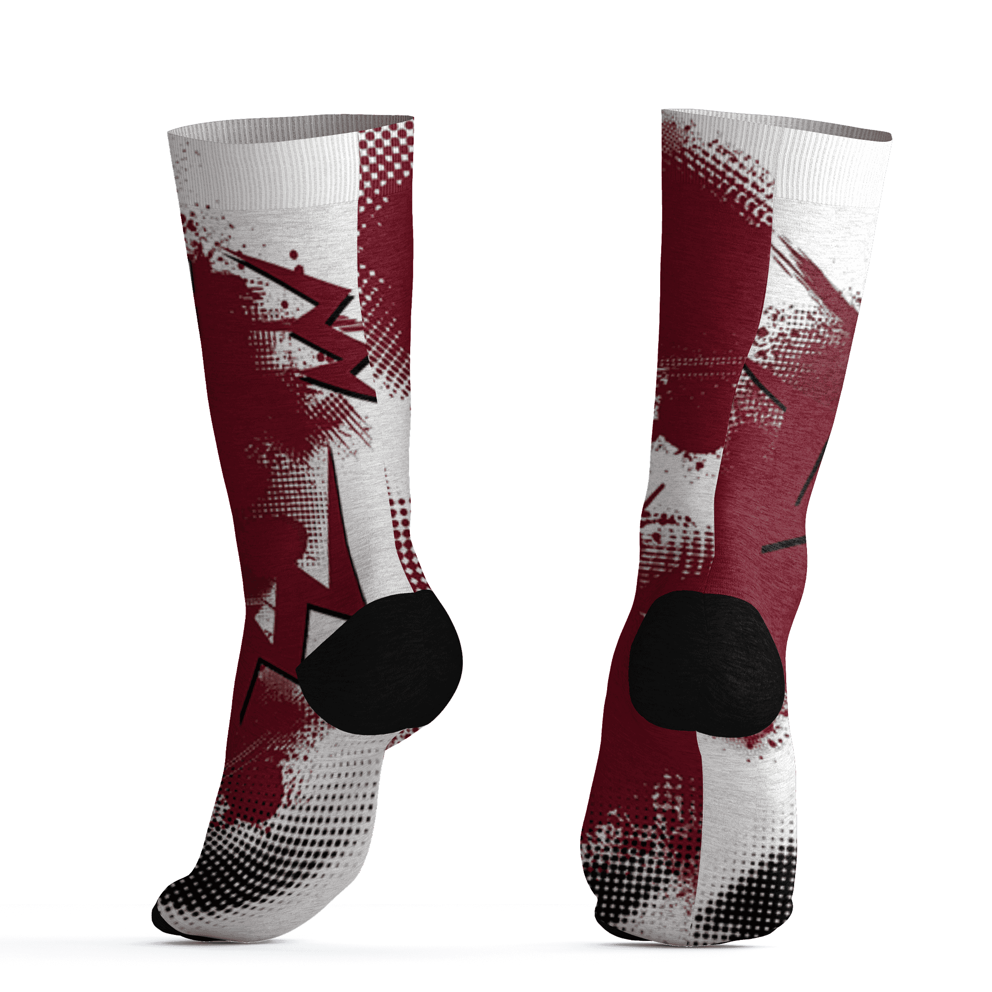 High White Team Red 1s Socks Match Graffiti Wallpapers 23 3D All-Over Print - NastyJamz