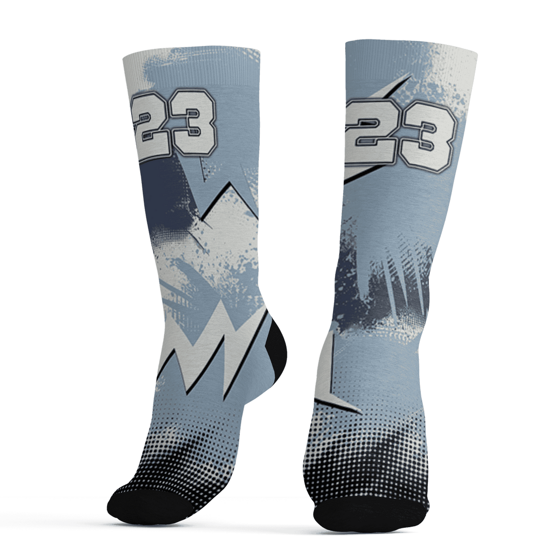Mid Diffused Blue Grey 1s Socks Match Graffiti Wallpapers 23 3D All-Over Print - NastyJamz