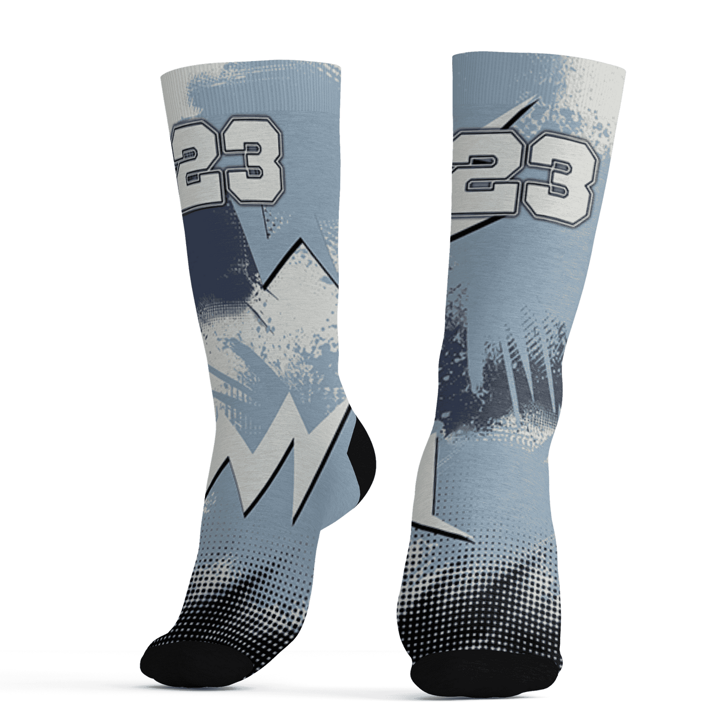 Mid Diffused Blue Grey 1s Socks Match Graffiti Wallpapers 23 3D All-Over Print - NastyJamz