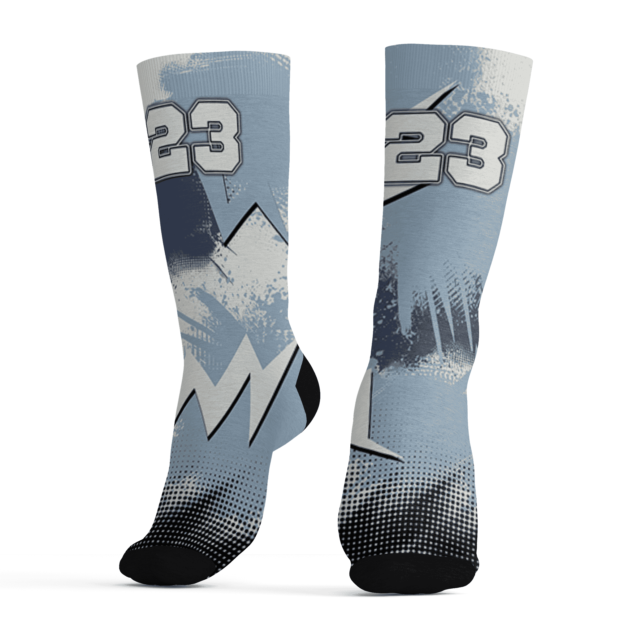 Mid Diffused Blue Grey 1s Socks Match Graffiti Wallpapers 23 3D All-Over Print - NastyJamz