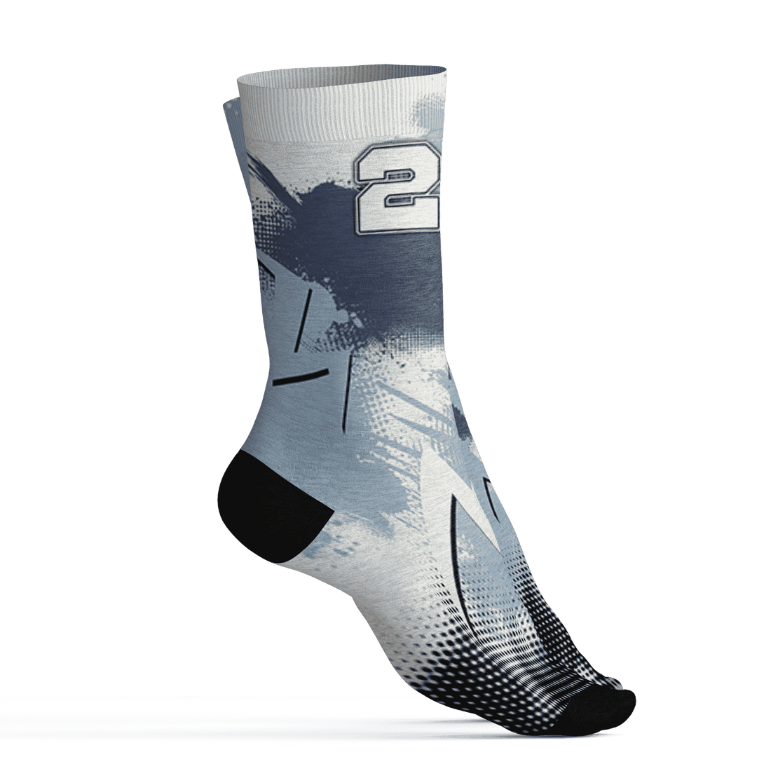 Mid Diffused Blue Grey 1s Socks Match Graffiti Wallpapers 23 3D All-Over Print - NastyJamz