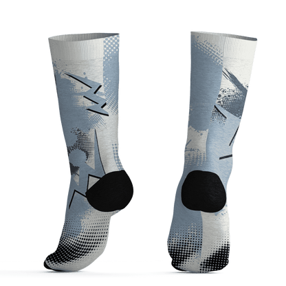Mid Diffused Blue Grey 1s Socks Match Graffiti Wallpapers 23 3D All-Over Print - NastyJamz
