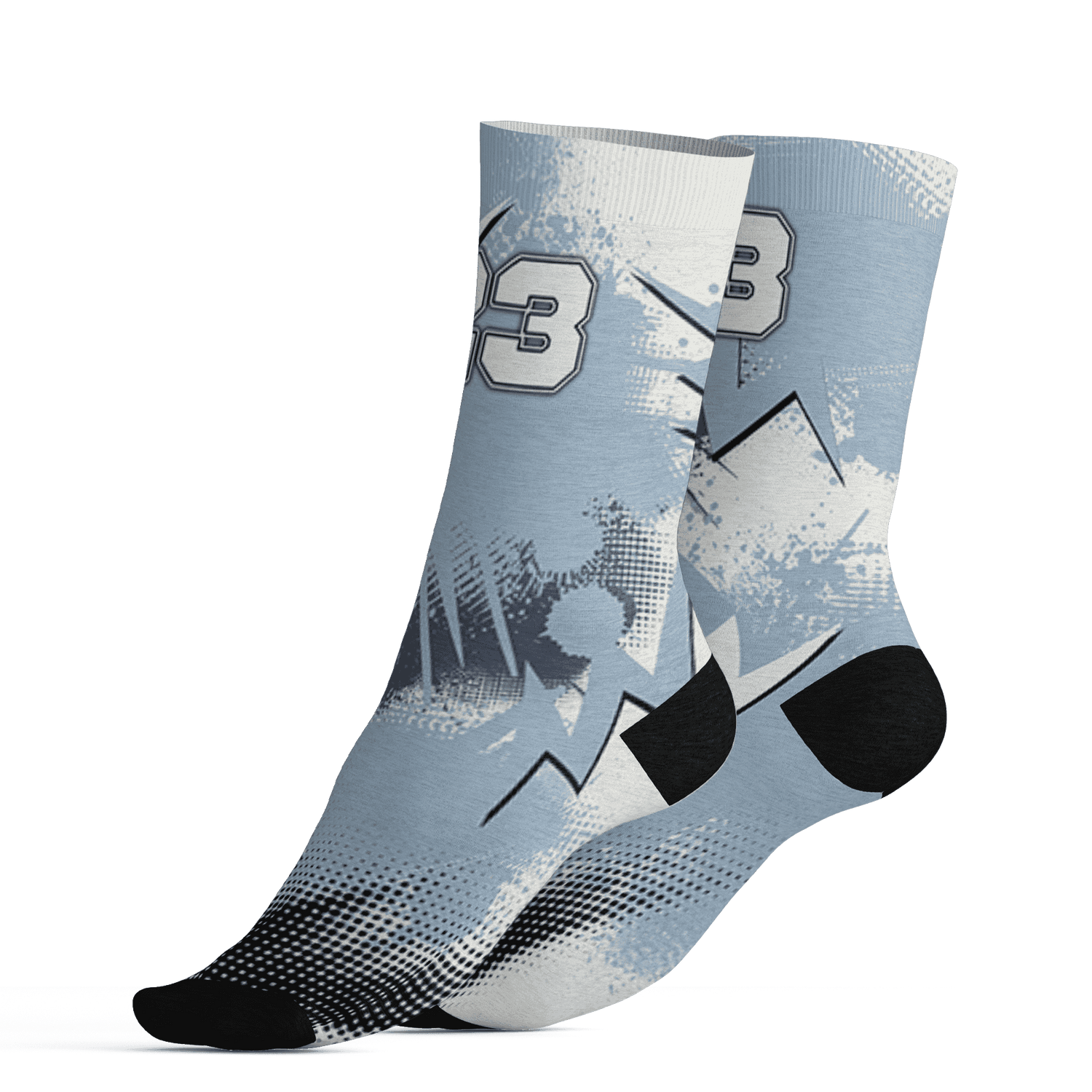 Mid Diffused Blue Grey 1s Socks Match Graffiti Wallpapers 23 3D All-Over Print - NastyJamz