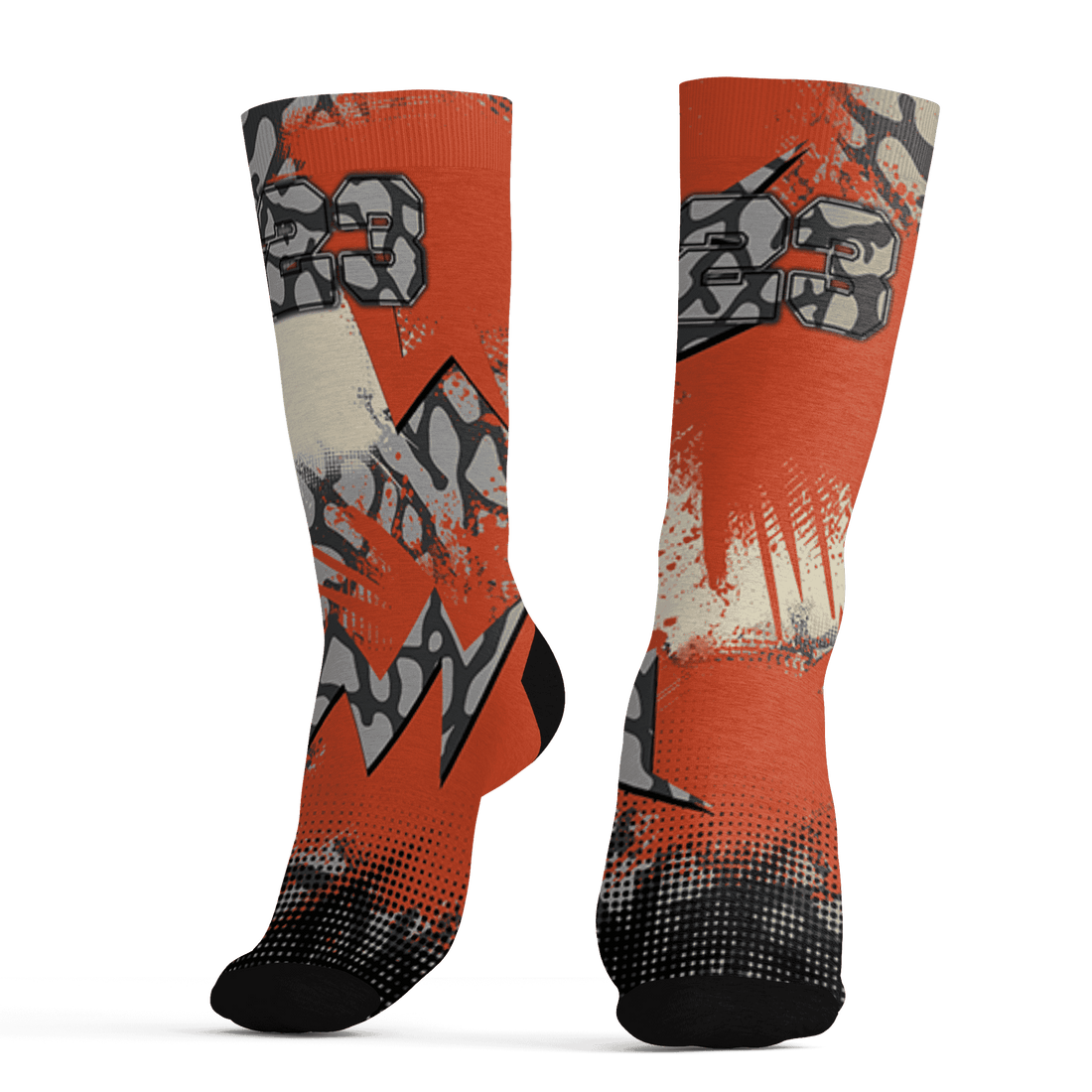 Georgia Peach 3s Socks Match Graffiti Wallpapers 23 3D All-Over Print - NastyJamz