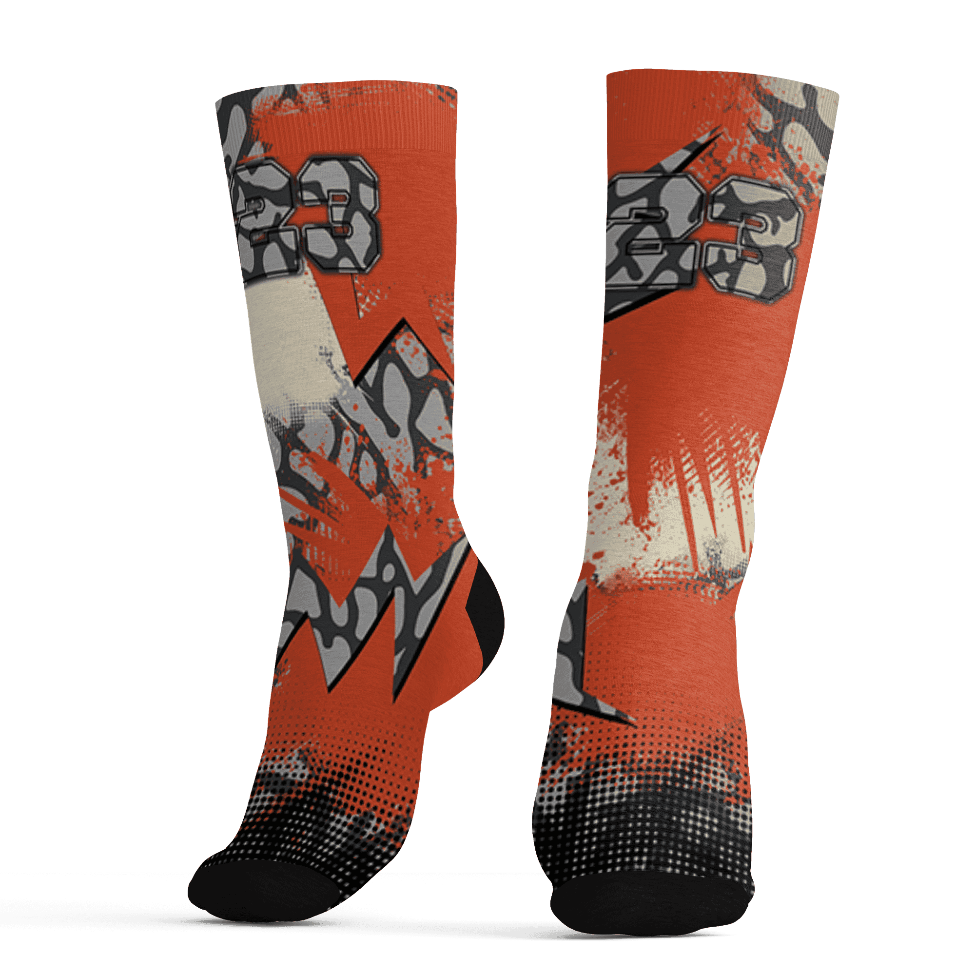 Georgia Peach 3s Socks Match Graffiti Wallpapers 23 3D All-Over Print - NastyJamz