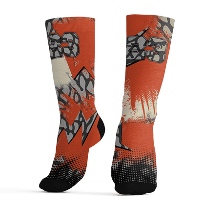 Georgia Peach 3s Socks Match Graffiti Wallpapers 23 3D All-Over Print - NastyJamz