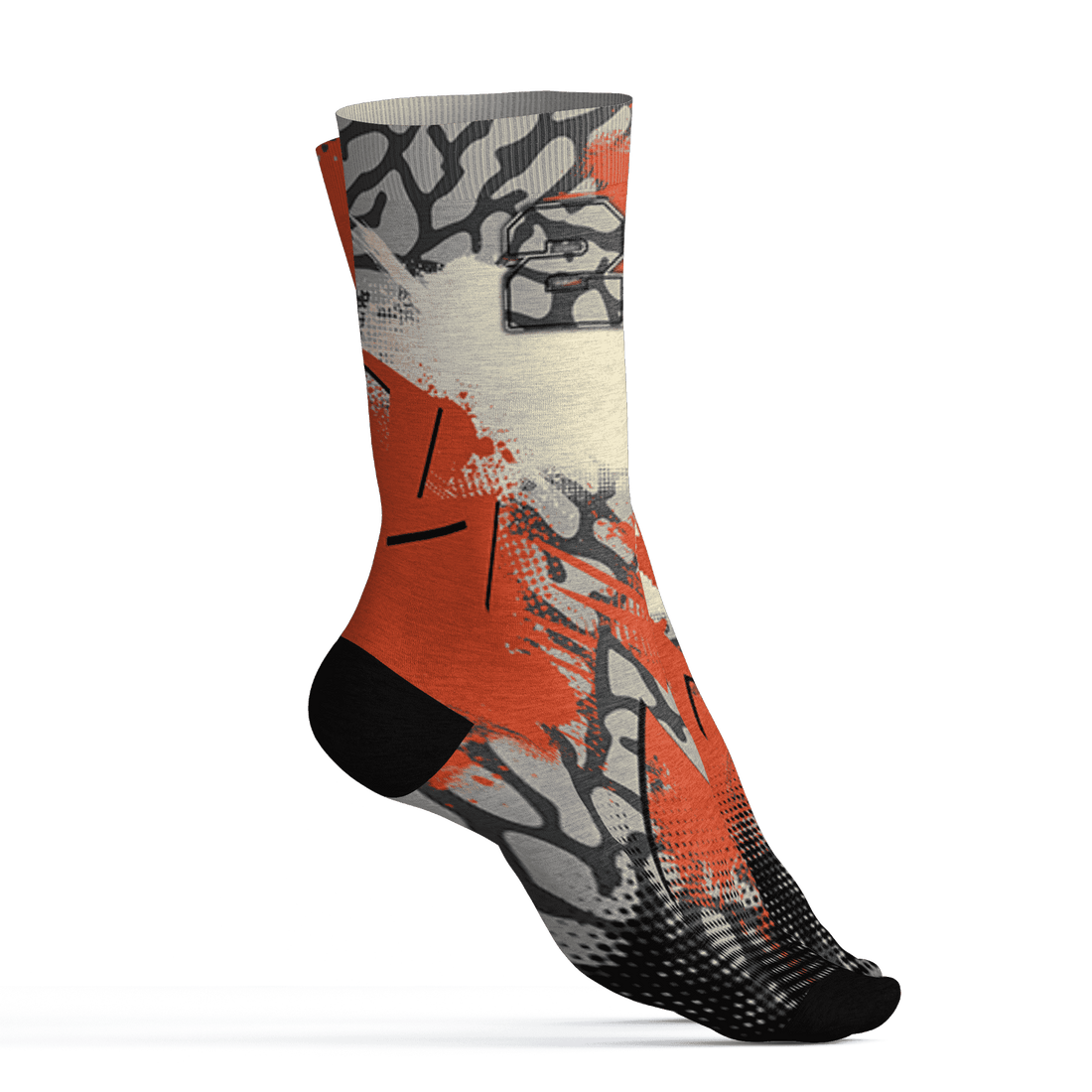 Georgia Peach 3s Socks Match Graffiti Wallpapers 23 3D All-Over Print - NastyJamz