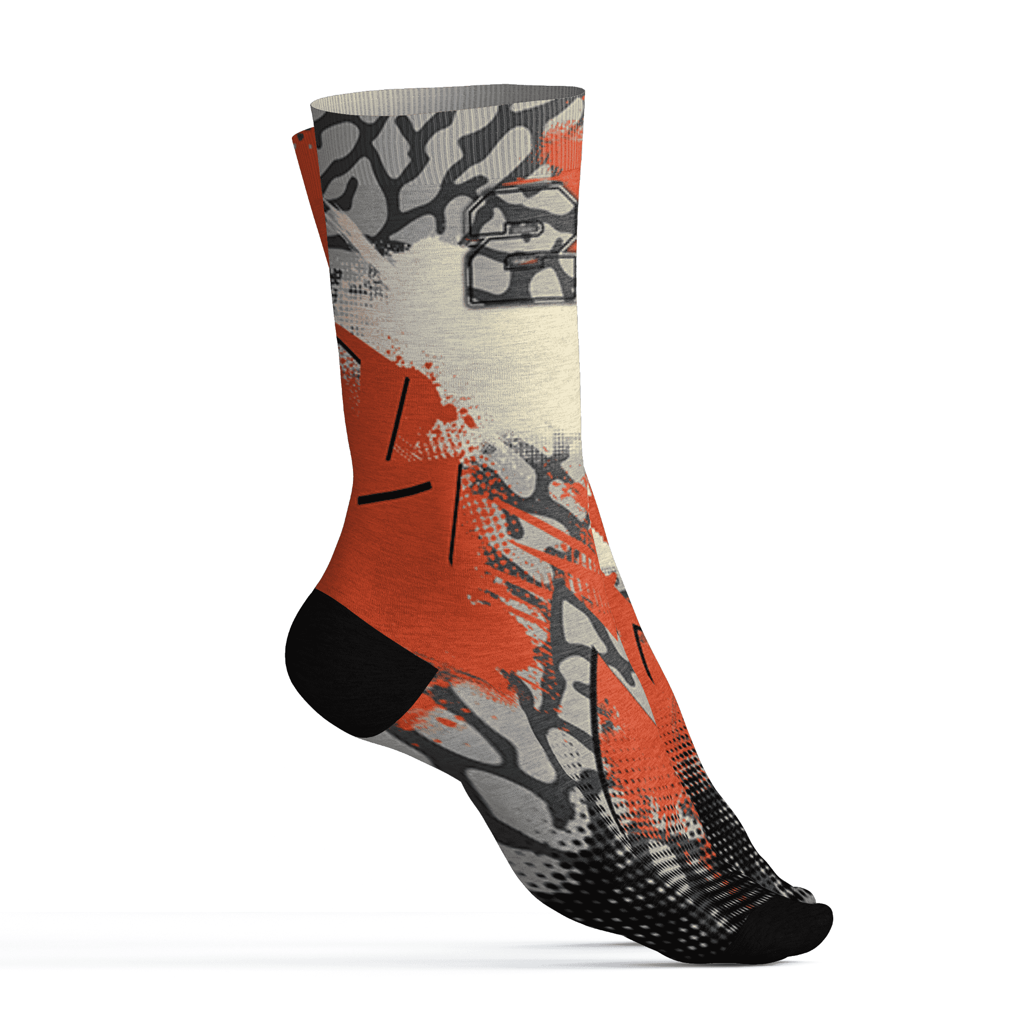 Georgia Peach 3s Socks Match Graffiti Wallpapers 23 3D All-Over Print - NastyJamz