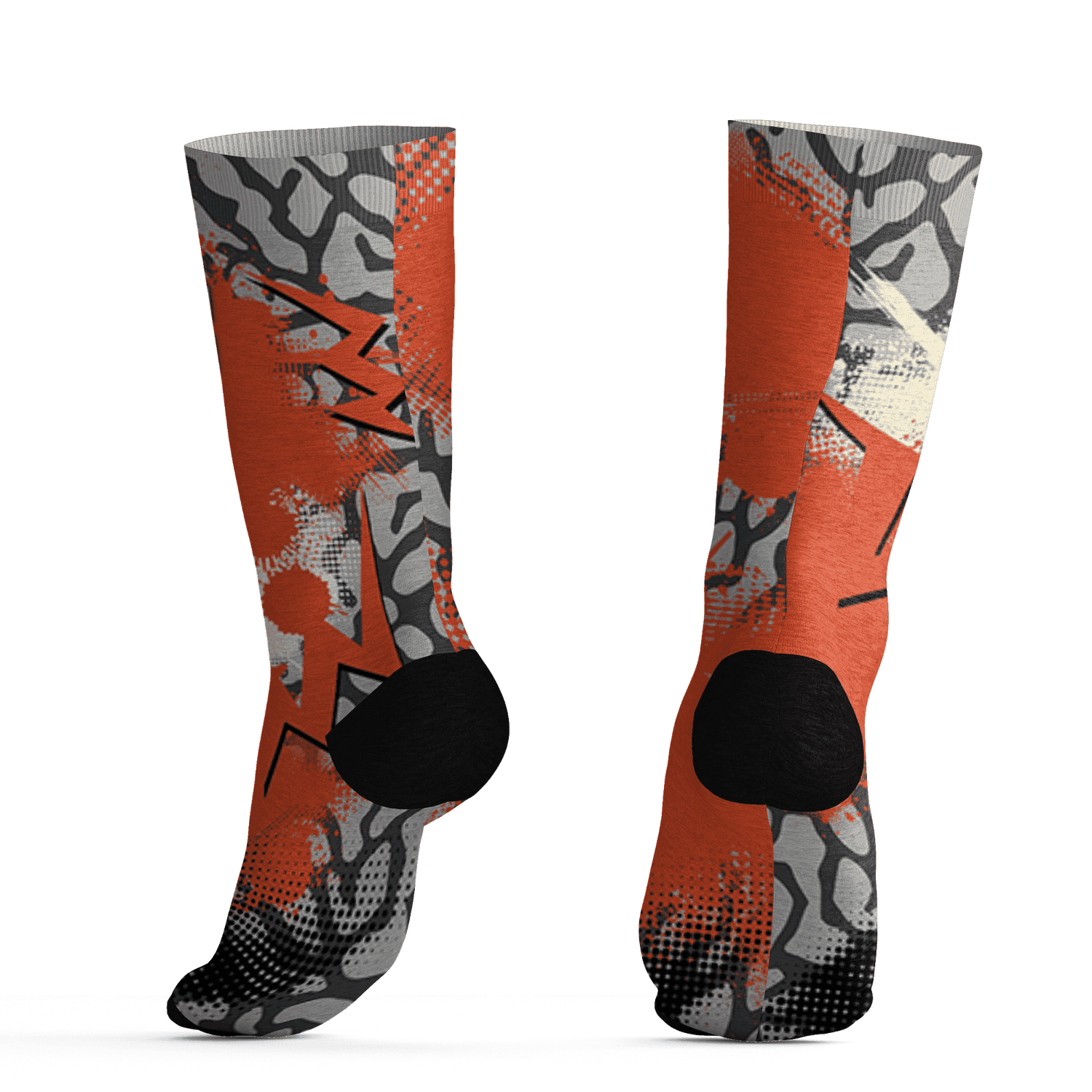 Georgia Peach 3s Socks Match Graffiti Wallpapers 23 3D All-Over Print - NastyJamz