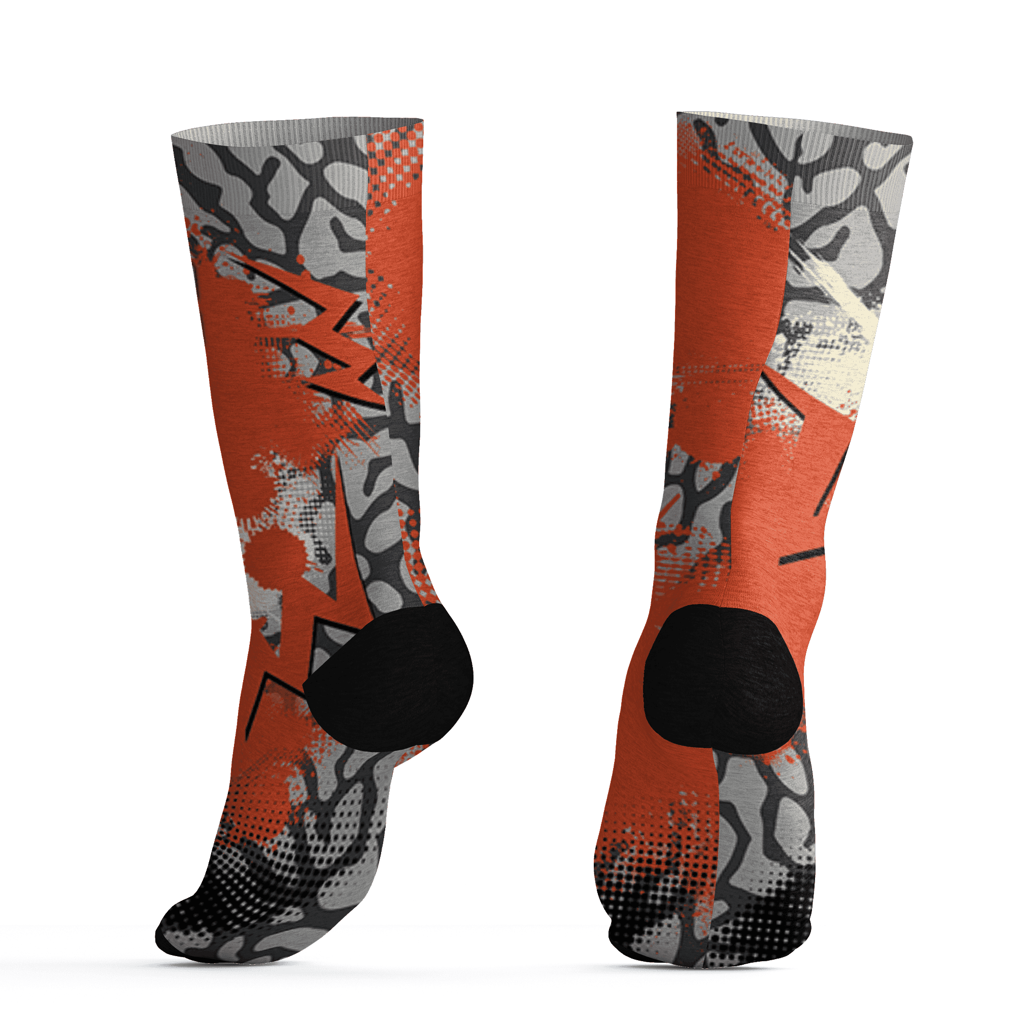 Georgia Peach 3s Socks Match Graffiti Wallpapers 23 3D All-Over Print - NastyJamz