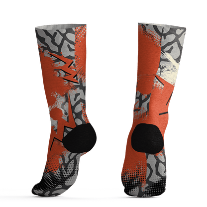 Georgia Peach 3s Socks Match Graffiti Wallpapers 23 3D All-Over Print - NastyJamz