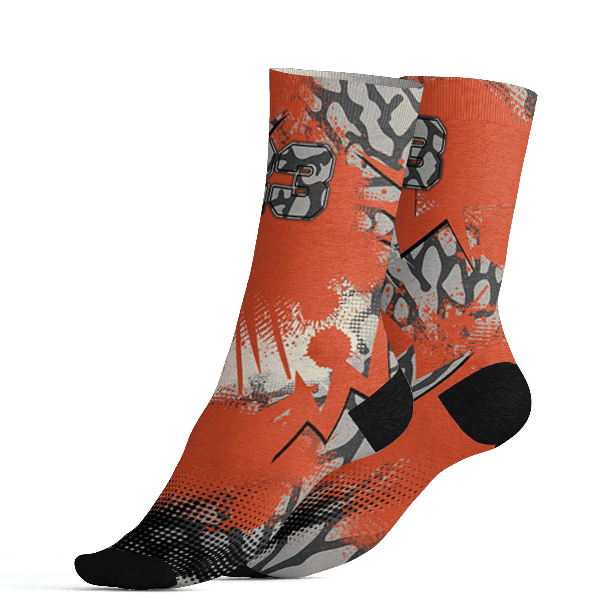 Georgia Peach 3s Socks Match Graffiti Wallpapers 23 3D All-Over Print - NastyJamz