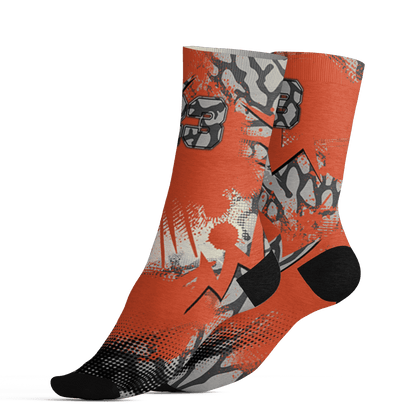 Georgia Peach 3s Socks Match Graffiti Wallpapers 23 3D All-Over Print - NastyJamz
