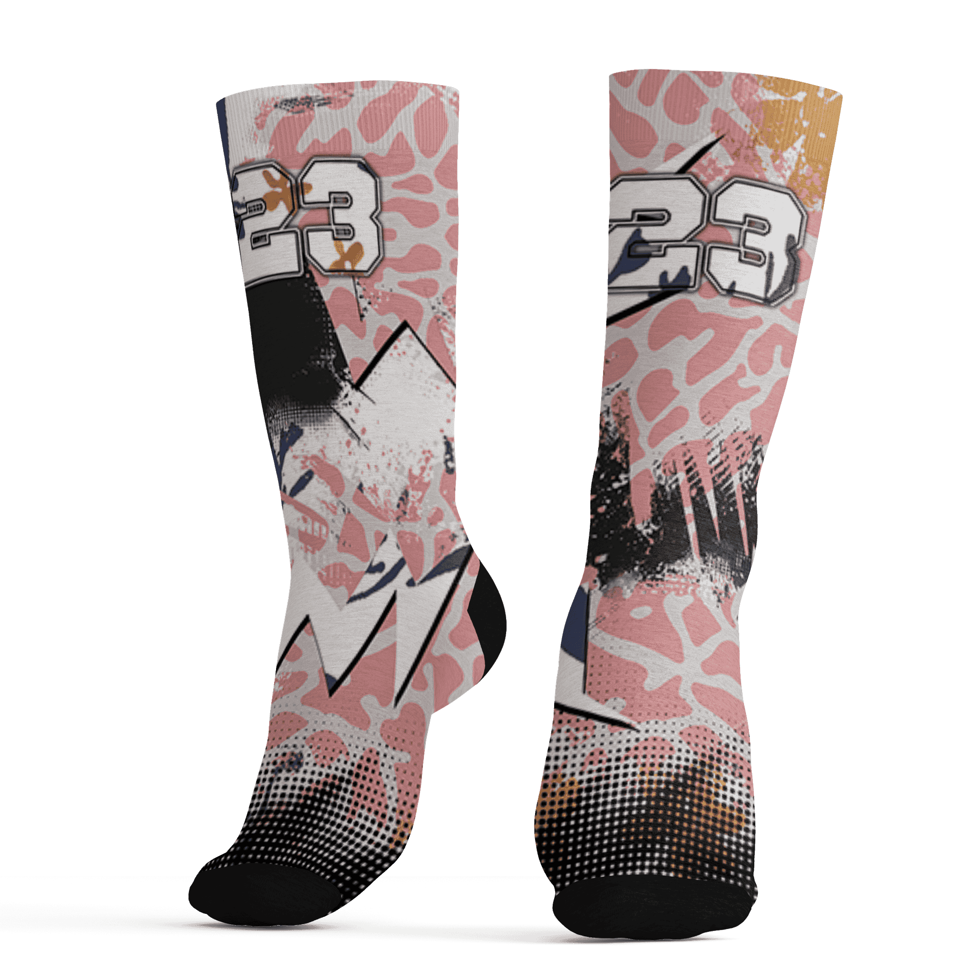 Red Stardust 3s Socks Match Graffiti Wallpapers 23 3D All-Over Print - NastyJamz
