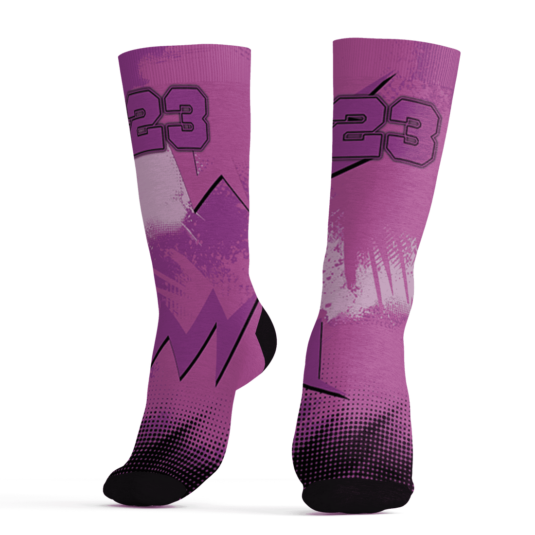GS Hyper Violet 4s Socks Match Graffiti Wallpapers 23 3D All-Over Print - NastyJamz
