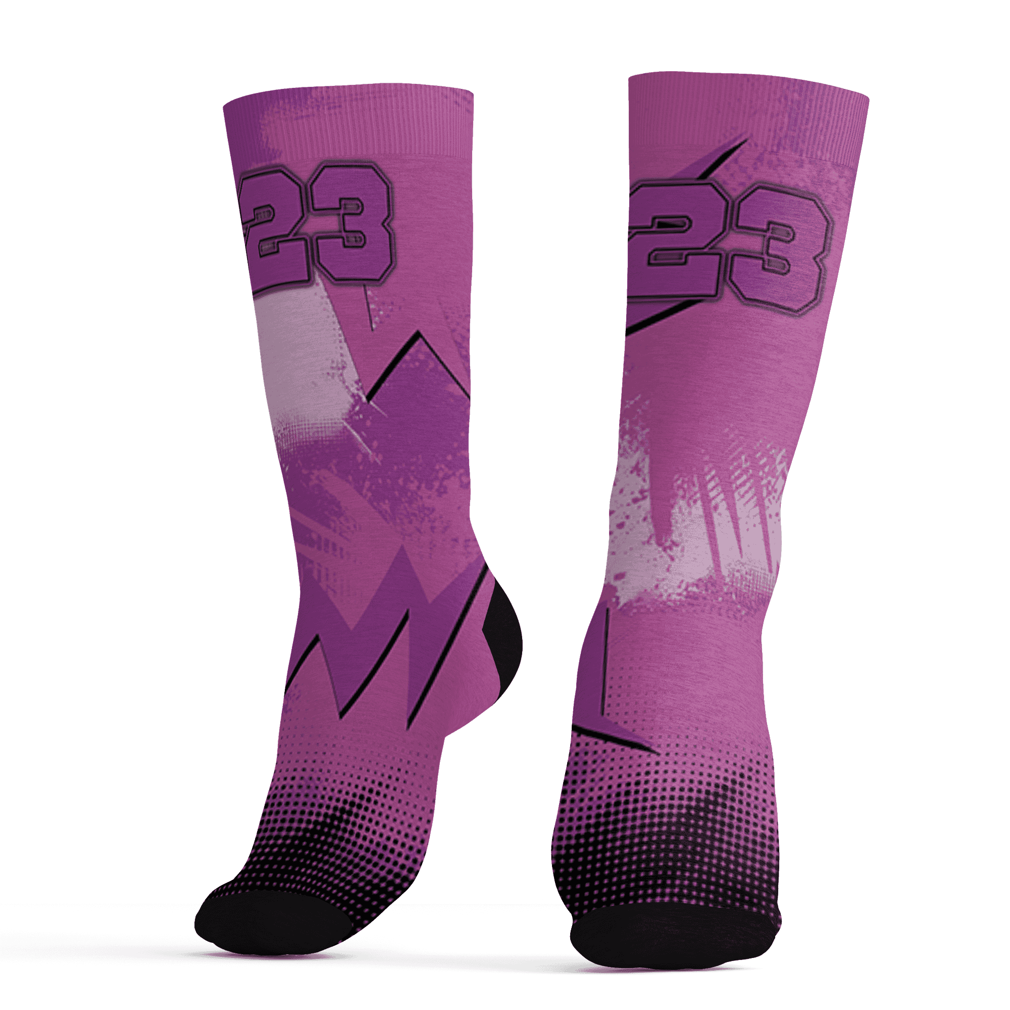 GS Hyper Violet 4s Socks Match Graffiti Wallpapers 23 3D All-Over Print - NastyJamz