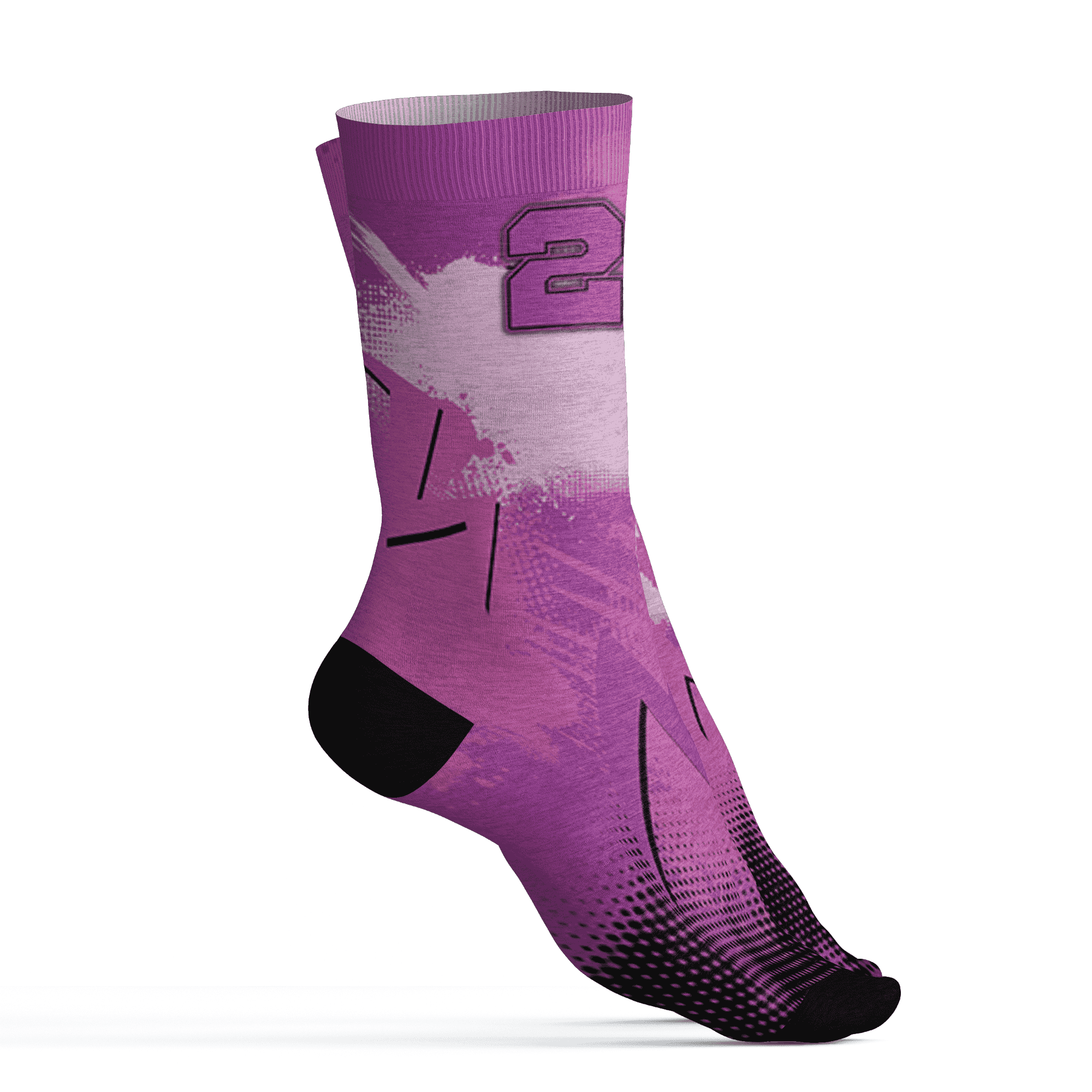GS Hyper Violet 4s Socks Match Graffiti Wallpapers 23 3D All-Over Print - NastyJamz
