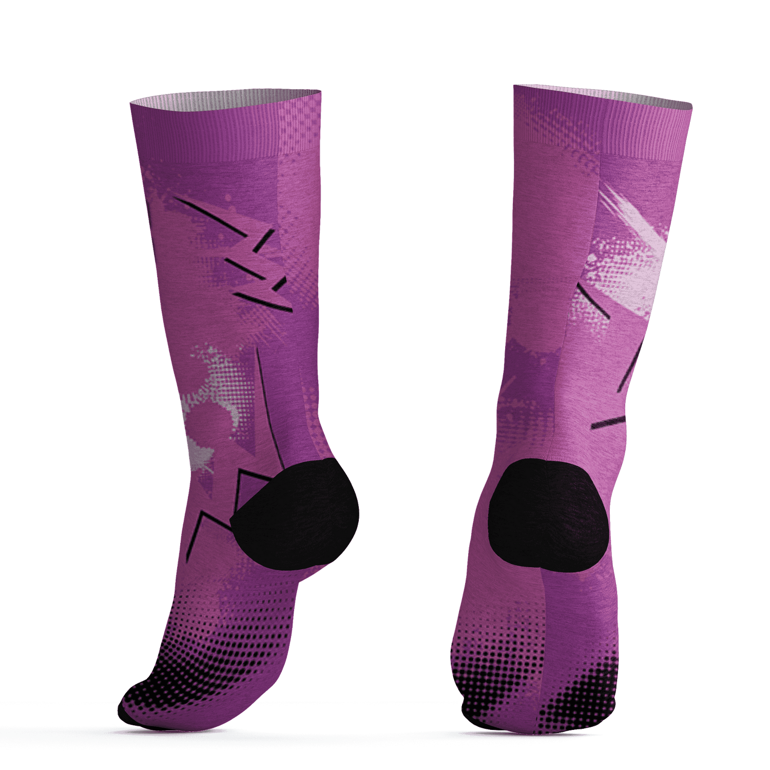 GS Hyper Violet 4s Socks Match Graffiti Wallpapers 23 3D All-Over Print - NastyJamz