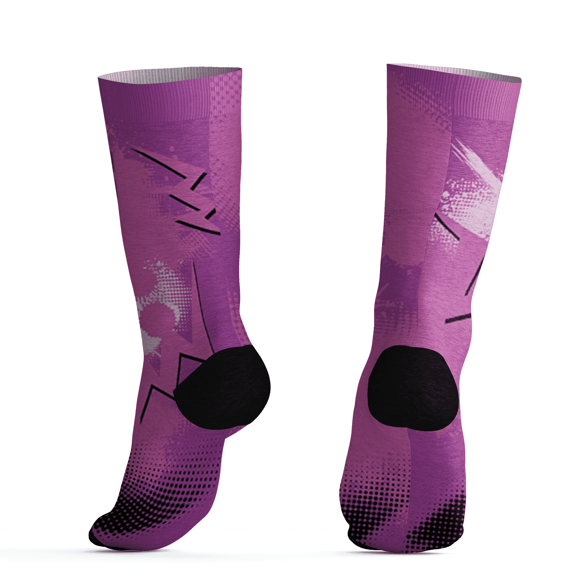 GS Hyper Violet 4s Socks Match Graffiti Wallpapers 23 3D All-Over Print - NastyJamz
