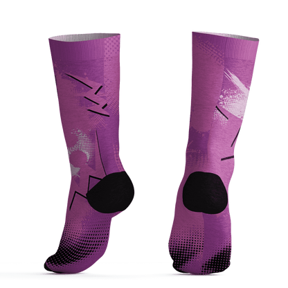 GS Hyper Violet 4s Socks Match Graffiti Wallpapers 23 3D All-Over Print - NastyJamz