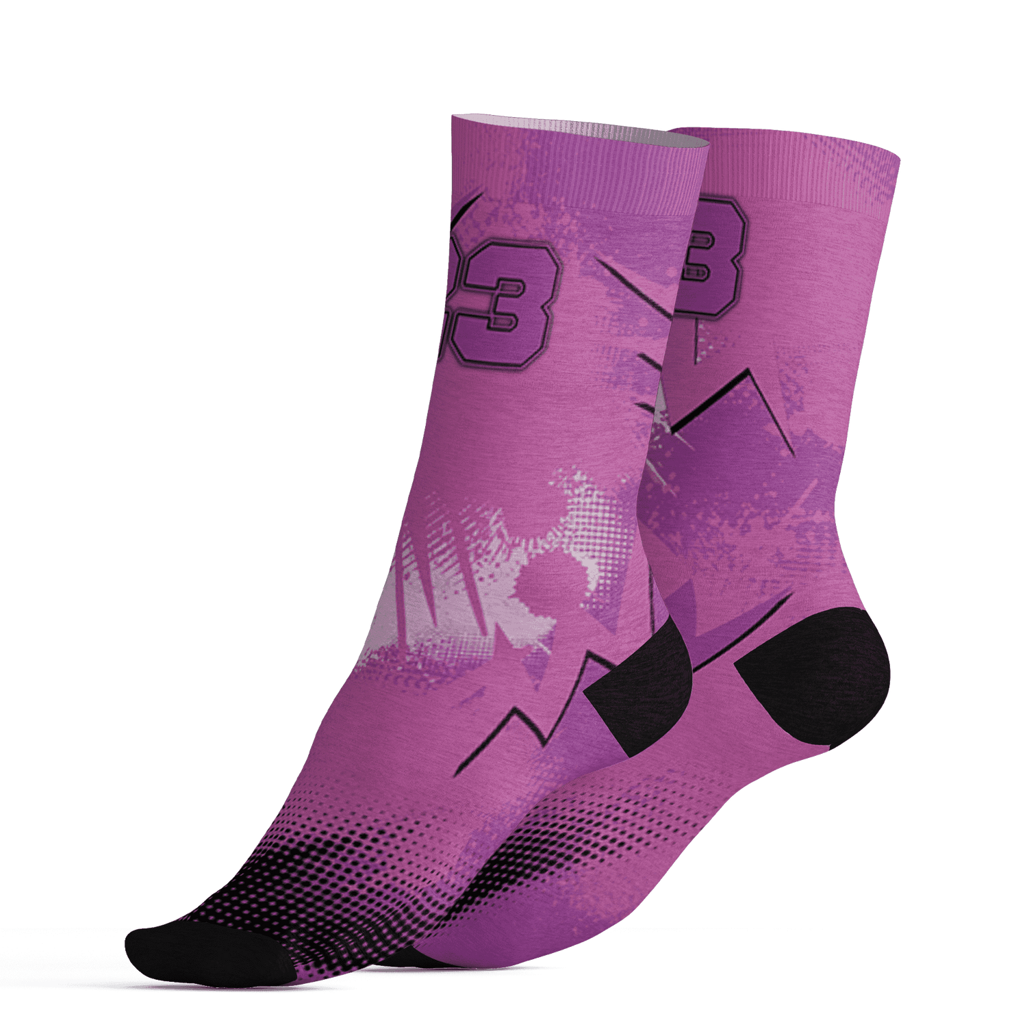 GS Hyper Violet 4s Socks Match Graffiti Wallpapers 23 3D All-Over Print - NastyJamz