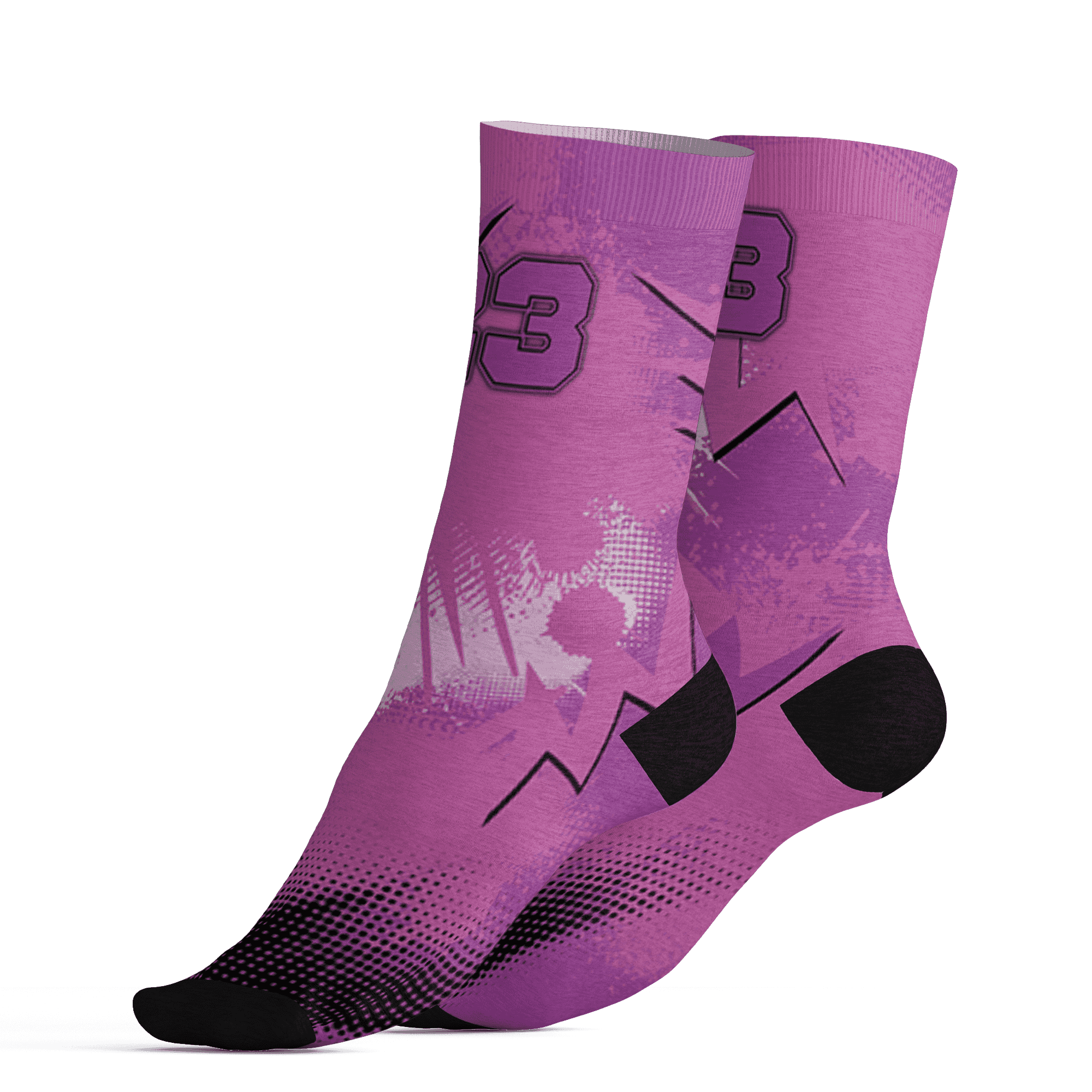 GS Hyper Violet 4s Socks Match Graffiti Wallpapers 23 3D All-Over Print - NastyJamz