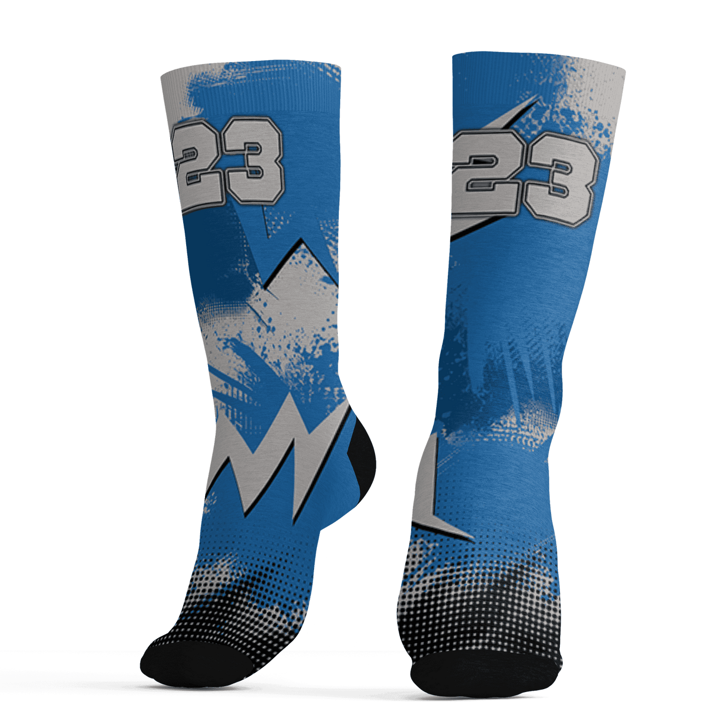 Industrial Blue 4s Socks Match Graffiti Wallpapers 23 3D All-Over Print - NastyJamz
