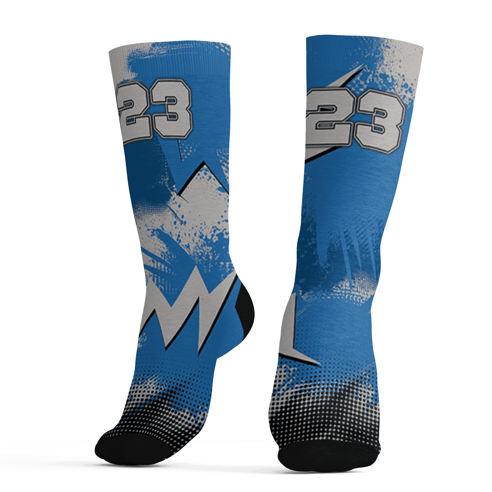 Industrial Blue 4s Socks Match Graffiti Wallpapers 23 3D All-Over Print - NastyJamz