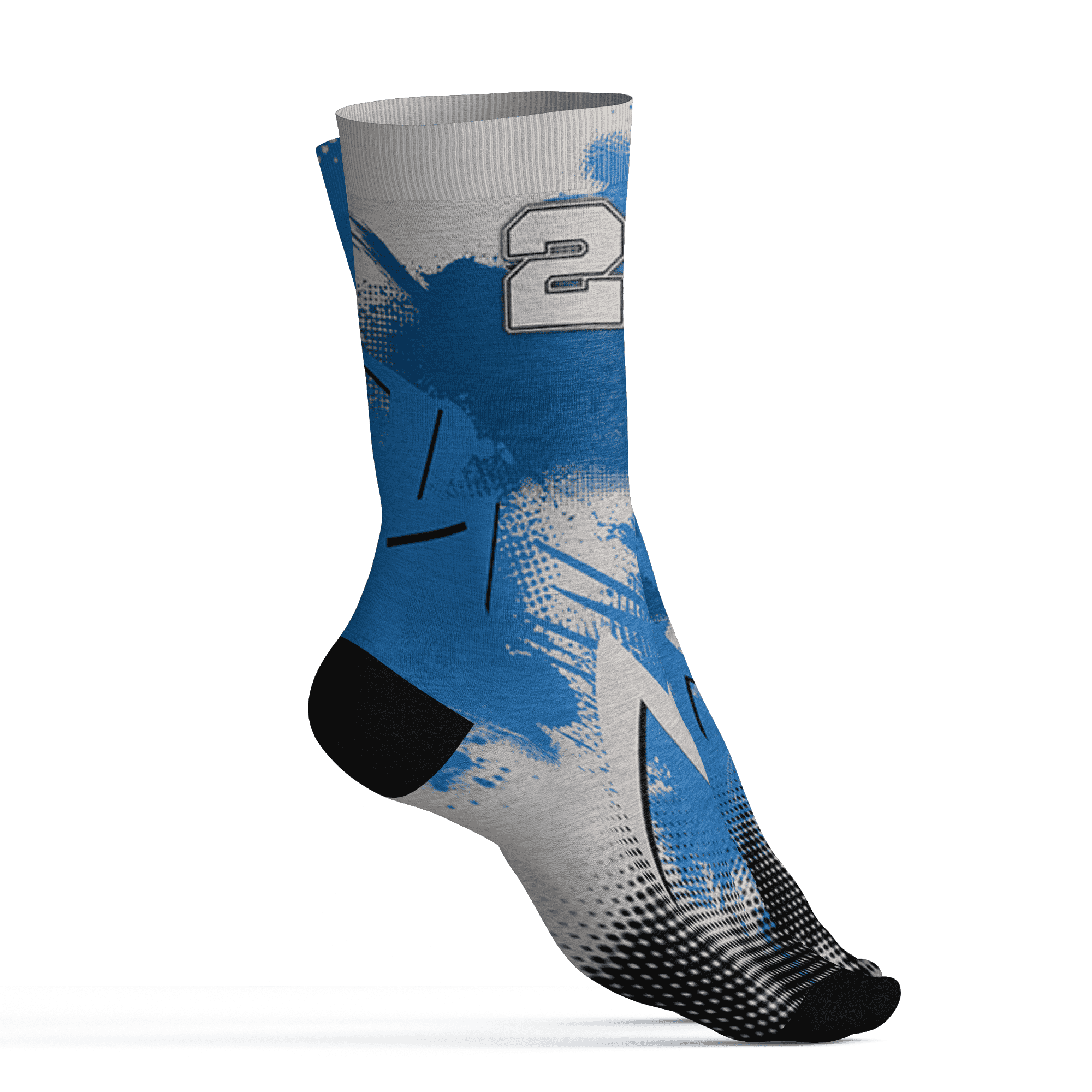 Industrial Blue 4s Socks Match Graffiti Wallpapers 23 3D All-Over Print - NastyJamz