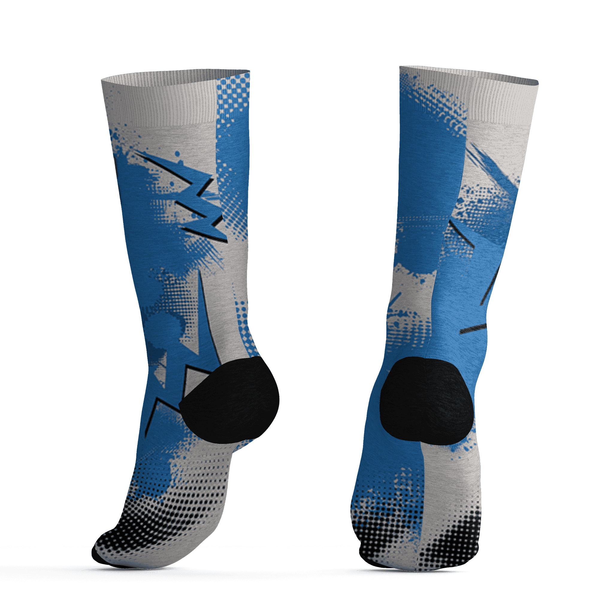 Industrial Blue 4s Socks Match Graffiti Wallpapers 23 3D All-Over Print - NastyJamz