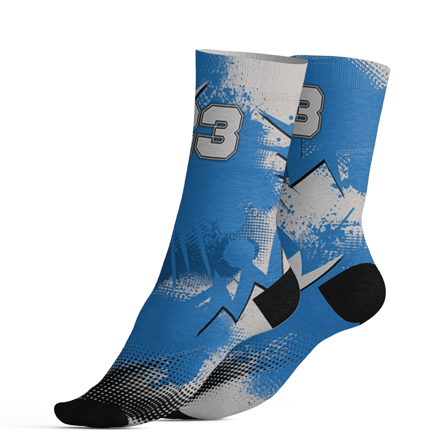 Industrial Blue 4s Socks Match Graffiti Wallpapers 23 3D All-Over Print - NastyJamz