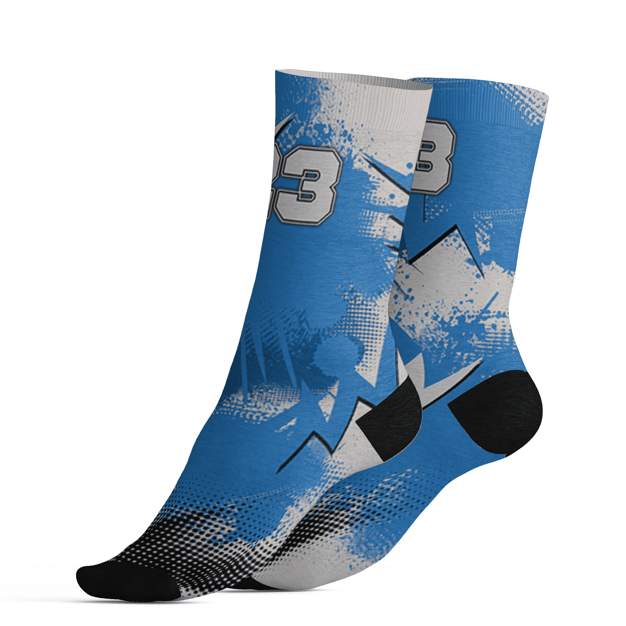 Industrial Blue 4s Socks Match Graffiti Wallpapers 23 3D All-Over Print - NastyJamz