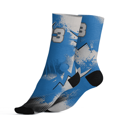 Industrial Blue 4s Socks Match Graffiti Wallpapers 23 3D All-Over Print - NastyJamz