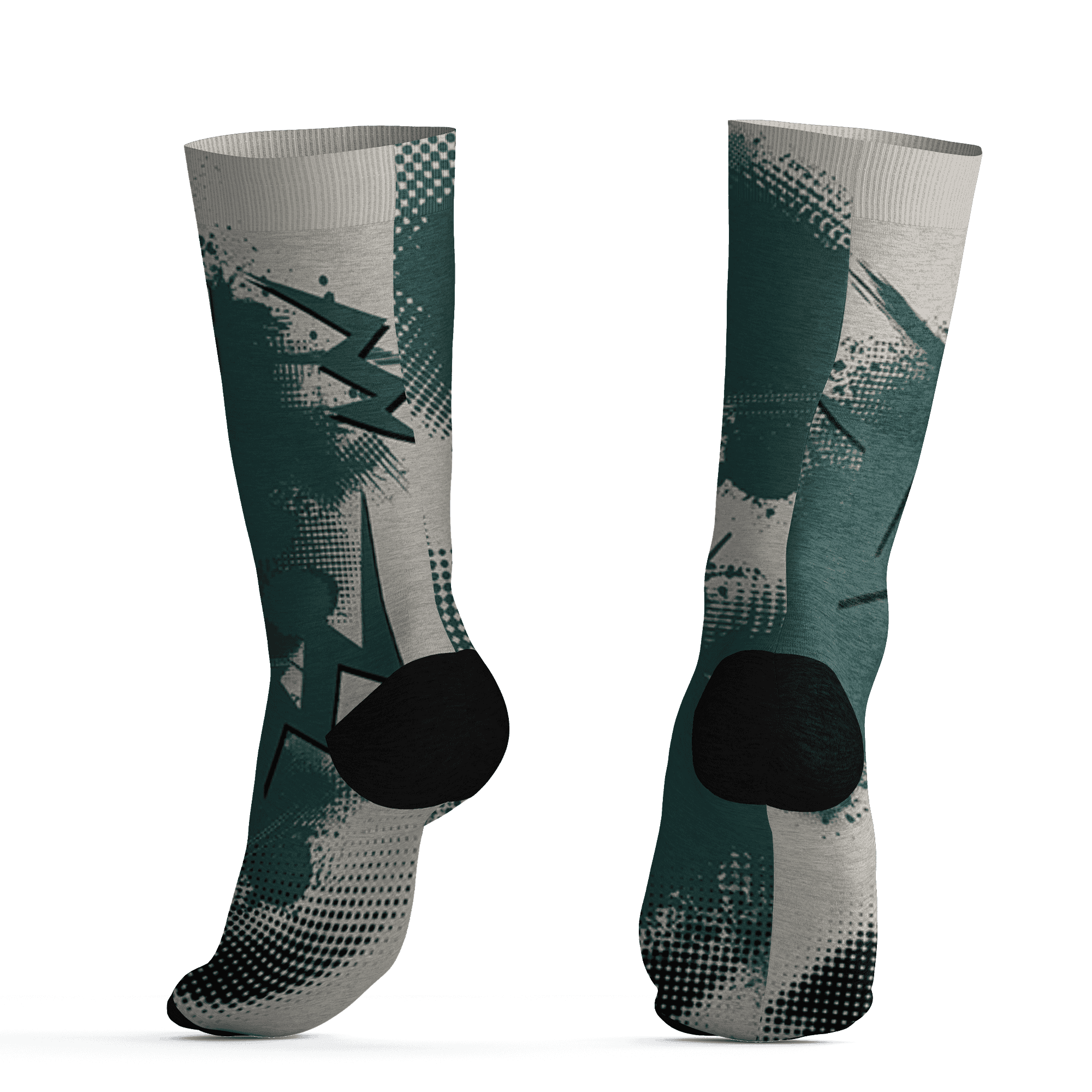 Oxidized Green 4s Socks Match Graffiti Wallpapers 23 3D All-Over Print - NastyJamz