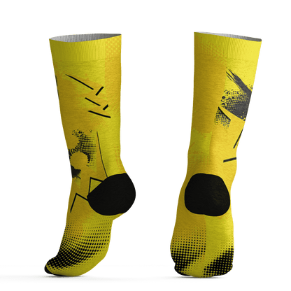 Vivid Sulfur 4s Socks Match Graffiti Wallpapers 23 3D All-Over Print - NastyJamz