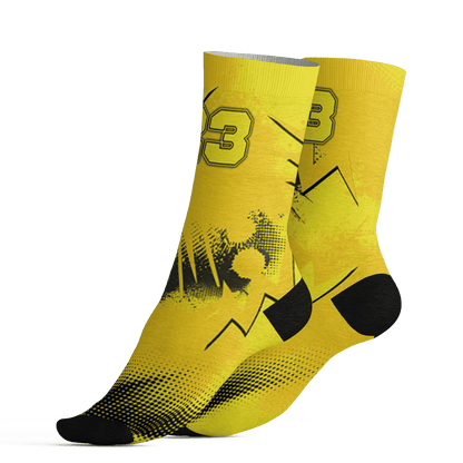 Vivid Sulfur 4s Socks Match Graffiti Wallpapers 23 3D All-Over Print - NastyJamz