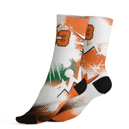 AJ 5 MAM Hurricanes Socks Match Graffiti Wallpapers 23 3D All-Over Print - NastyJamz