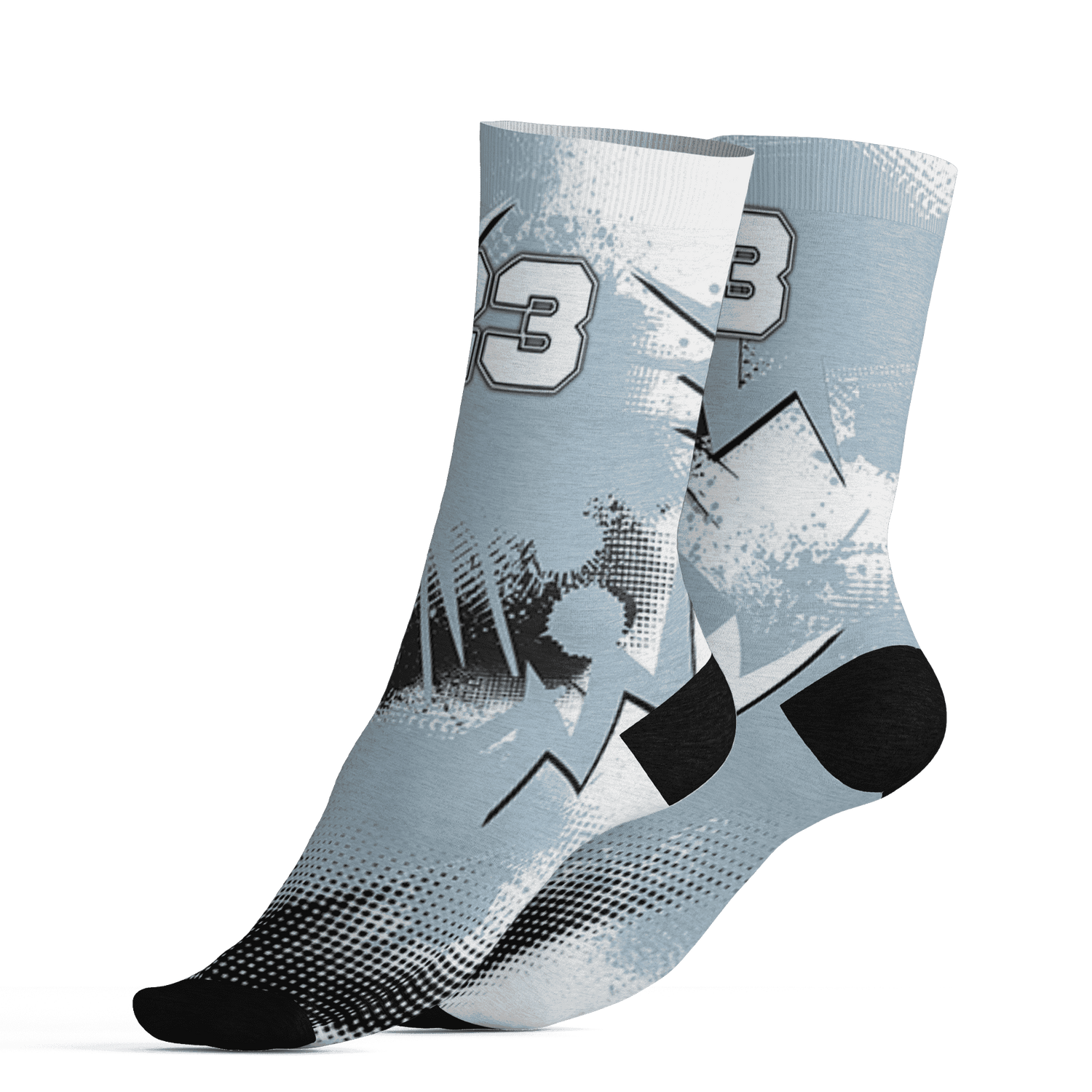 Blue Grey 13s Socks Match Graffiti Wallpapers 23 3D All-Over Print - NastyJamz