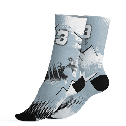 Blue Grey 13s Socks Match Graffiti Wallpapers 23 3D All-Over Print - NastyJamz