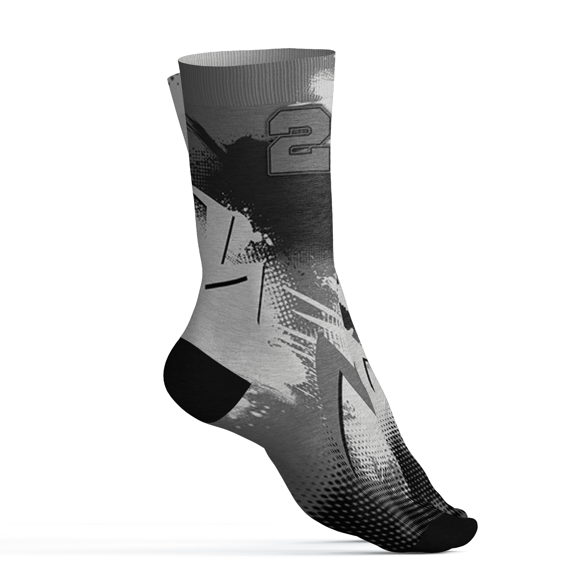 Retro High OG Black White 1s Socks Match Graffiti Wallpapers 23 3D All-Over Print - NastyJamz