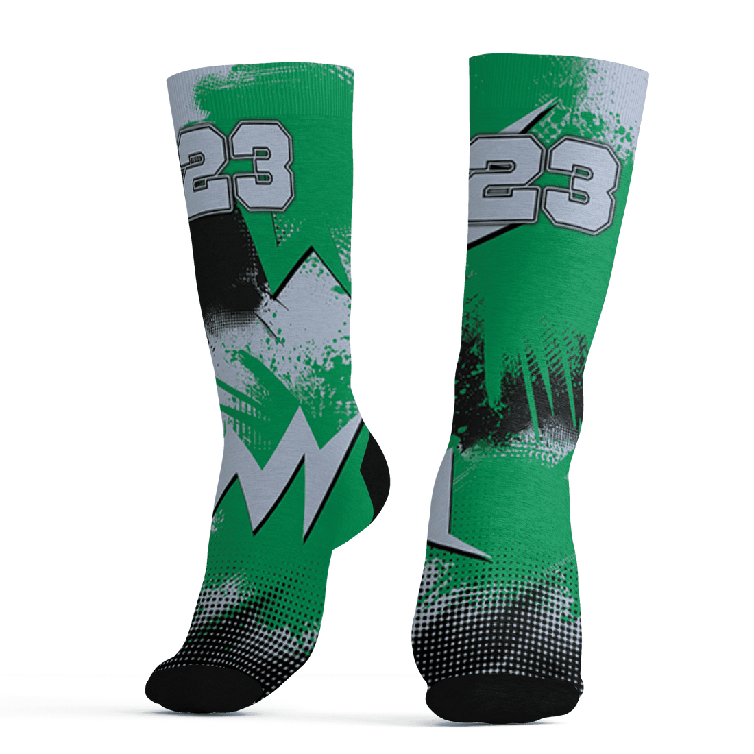 Lucky Green 5s Socks Match Graffiti Wallpapers 23 3D All-Over Print - NastyJamz
